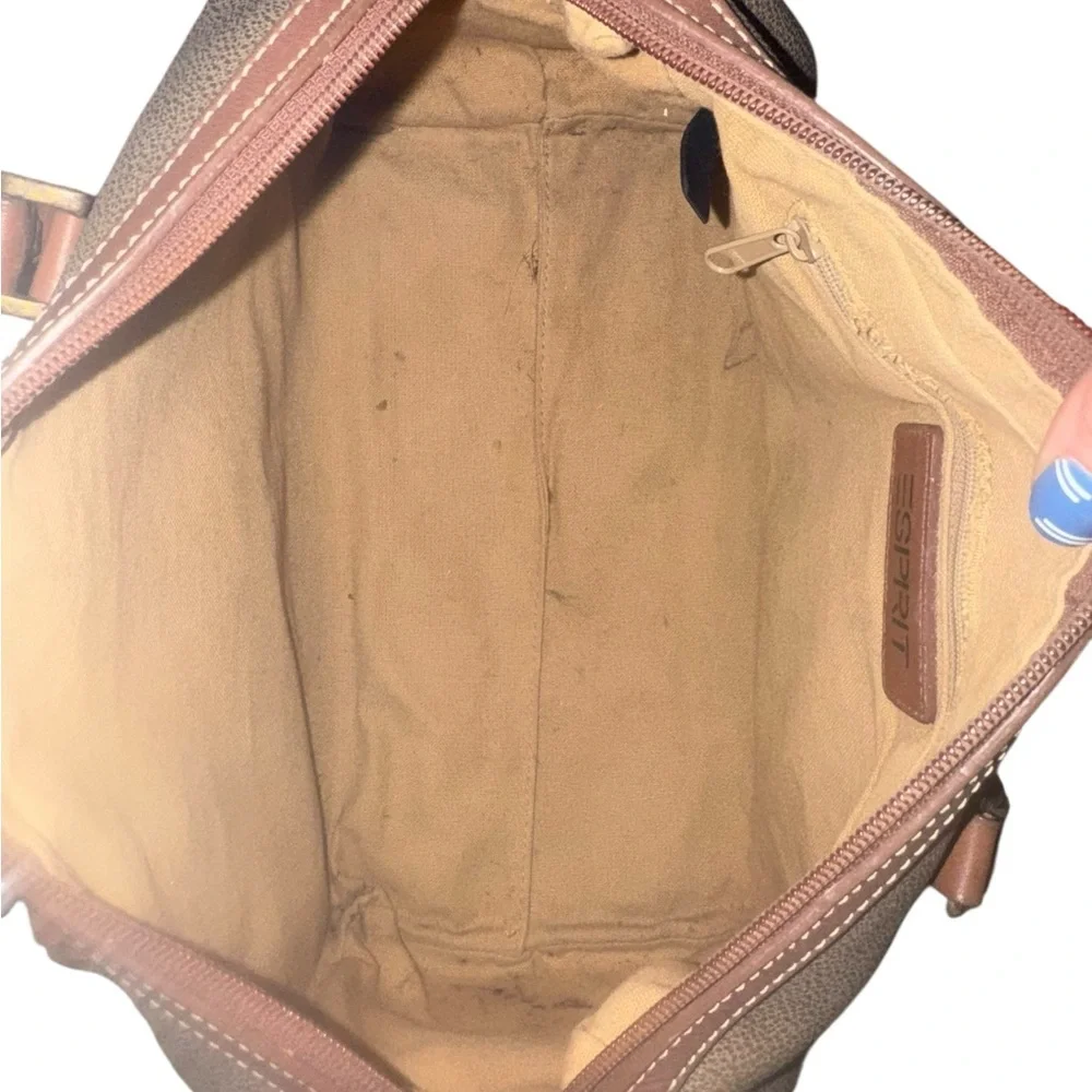 Esprit Tan and Brown Canvas Bag